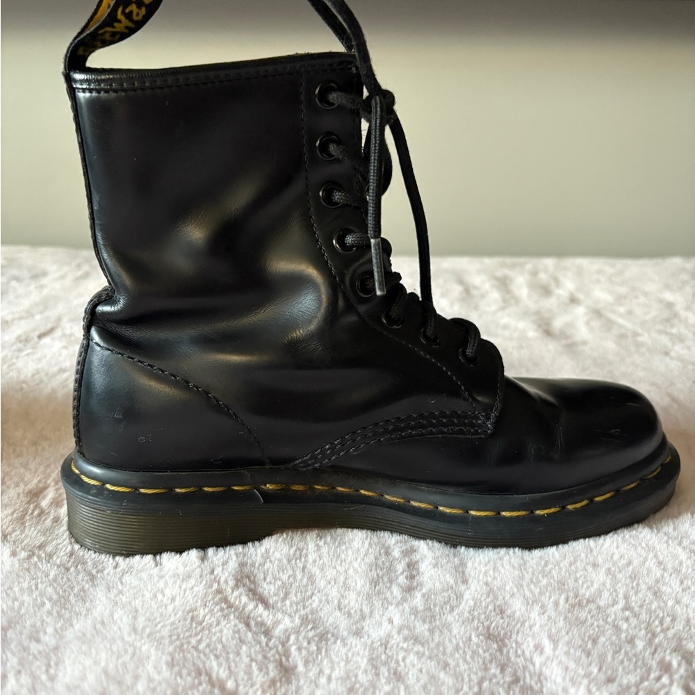 Dr Martens Black Smooth Lace Up Boots Size 7 - Picture 5 of 16